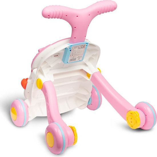 Odstrkovadlo a edukační stůl 2v1 Spark - růžová