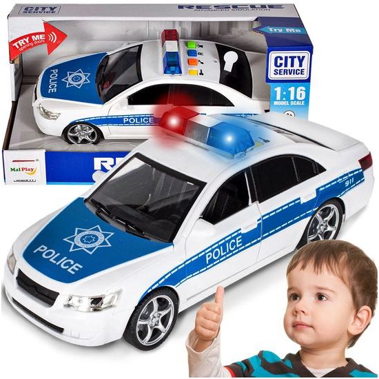 Policejní auto se světly a zvuky City Rescue 1:16