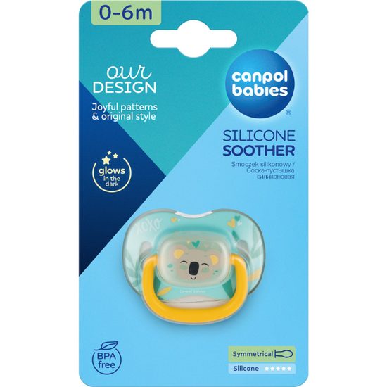 CANPOL babies Dudlík silikonový symetrický EXOTIC ANIMALS 0-6m 1ks koala