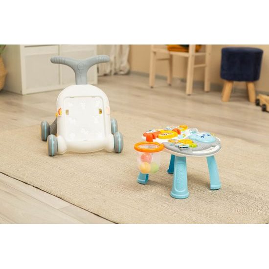 Odstrkovadlo a edukační stůl 2v1 Spark - šedá