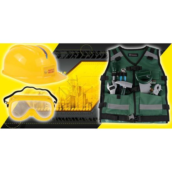 Sada dětského nářadí s vestou a helmou Craftmans Toolbox