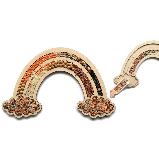 Senzorické montessori sypání Duha - jemná motorika