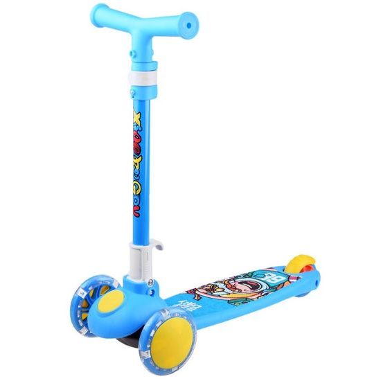 Dětská koloběžka Crazy Scooter se svítícími koly - modrá