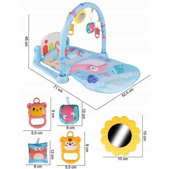 Dětská hrací deka s piankem Ocean - modrá