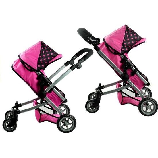 Kočárek pro panenky 2v1 Alice - růžový