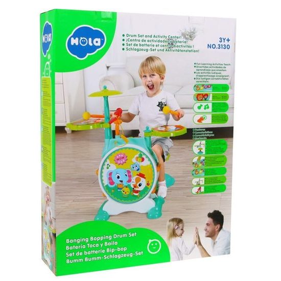 Huile Toys bicí nástroje se zvuky a světlem pro nejmenší Drum Set
