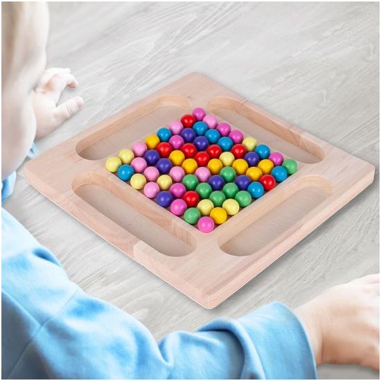 Dřevěná kuličková vkládačka pro děti Rainbow Ball