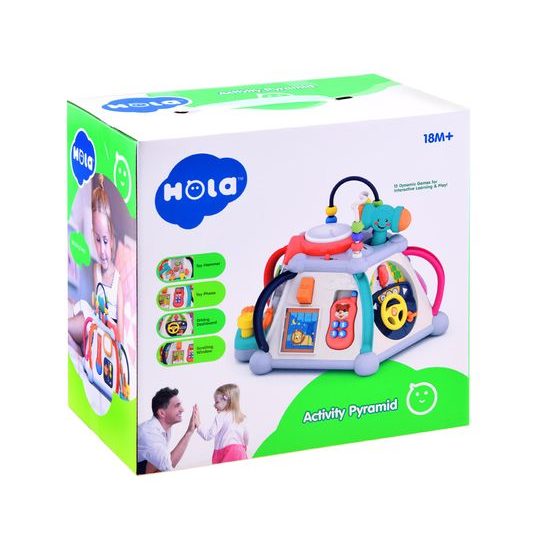 Huile Toys multifunkční kostka pro nejmenší se zvuky Activity Pyramid