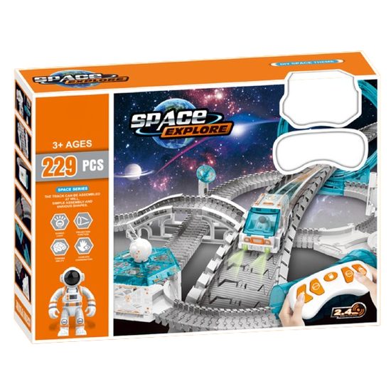 Kosmická dráha s autíčkem na baterie a dálkovým ovládáním 229 dílků Space Explore