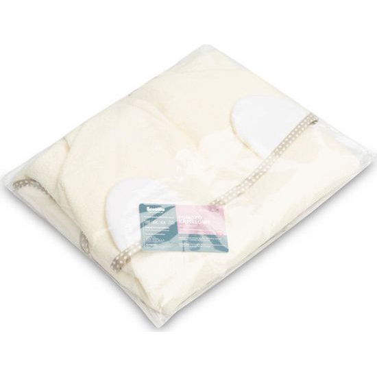 Dětské koupelové pončo, krémová