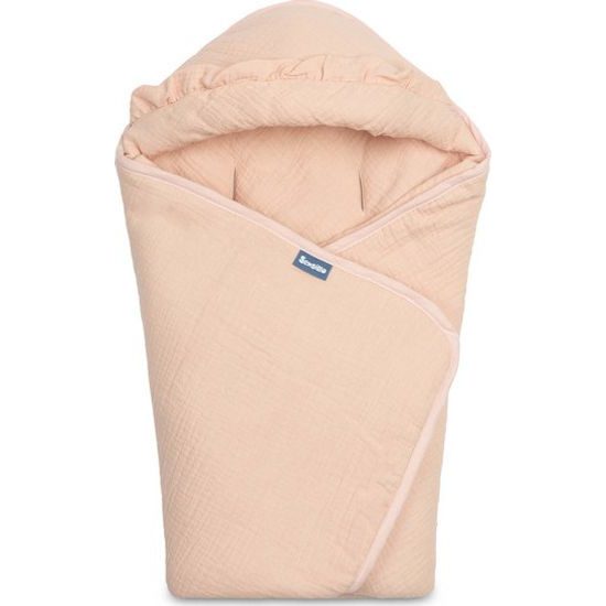 Mušelínová zavinovačka do autosedačky - růžová