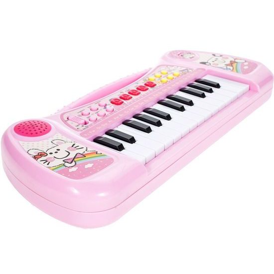Dětské elektronické klávesy s mikrofonem Music Station růžové