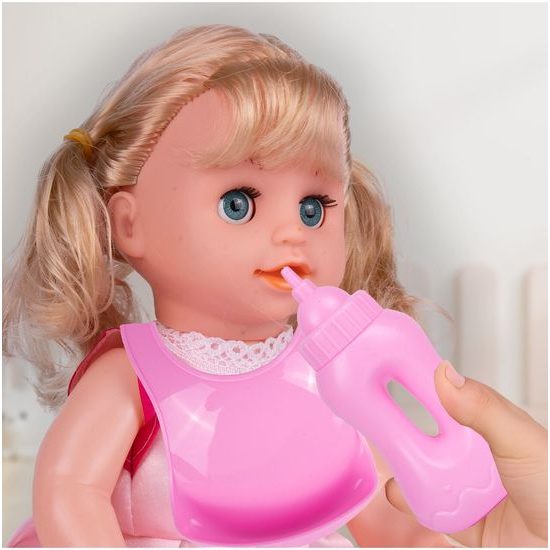 Postýlka pro panenku Play House 37 cm s panenkou a příslušenstvím