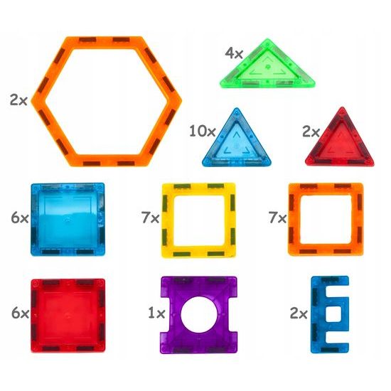 Magnetická stavebnice Magnetic Tiles 70 dílů