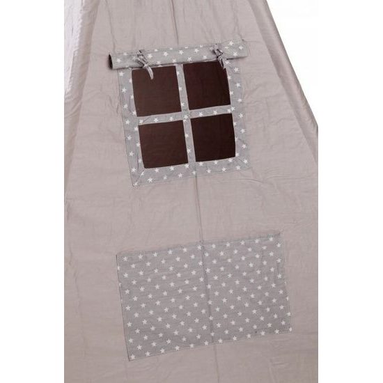Ecotoys dětský indiánský stan TeePee Šedé hvězdičky