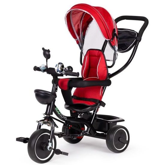Ecotoys dětská tříkolka s otočným sedadlem Trike 2v1 červená