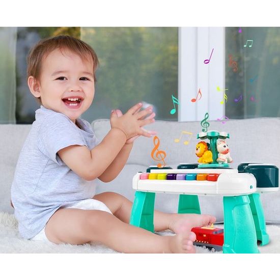 Edukační stoleček s piankem a zvuky 3v1 Animal Concert