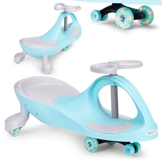 Ecotoys gravitační odrážedlo se svítícími koly Spinner - modré