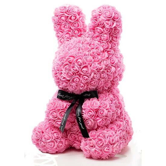 Králíček z růží růžový Rose Bunny 50 cm