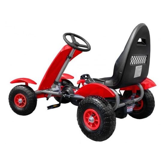 Dětská šlapací motokára s nafukovacími koly Formule 618 červená