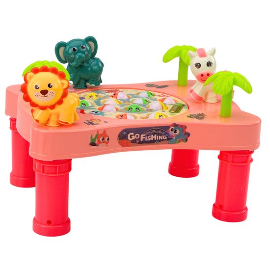 Dětská hra lovení rybiček na baterie ve stolečku Zoo Fishing