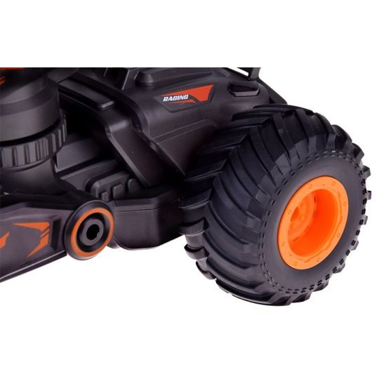 Kaskadérské autíčko na dálkové ovládání s bublifukem Stunt Car - černooranžové