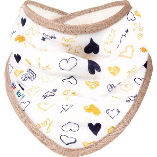 Bryndáček AKUKU A1512 - Šátek na suchý zip, srdíčka