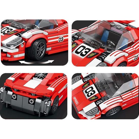 Sportovní červené auto 917 technická stavebnice 355 dílků