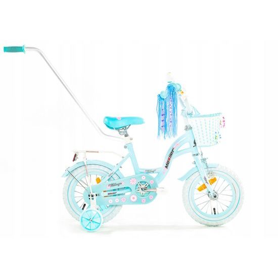 Dětské kolo Mexller Village s vodící tyčí blankytná 12"
