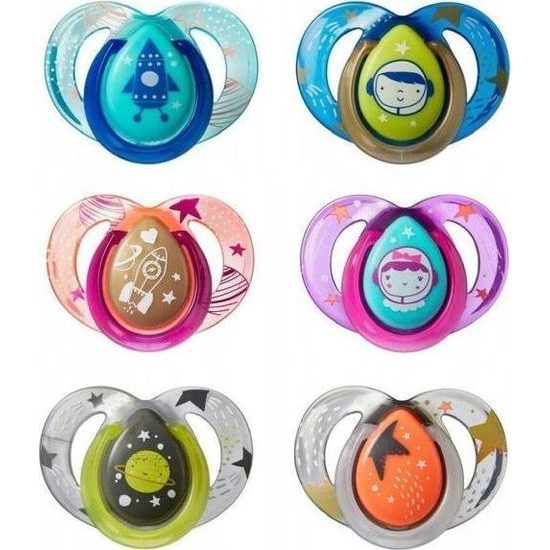 Tommee Tippee Šidítko C2N silikon night 2ks 6-18m