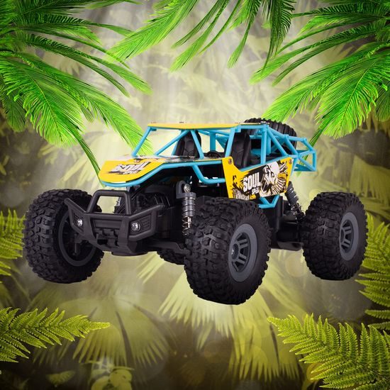 Terénní auto na dálkové ovládání Mountain Champion 1:18 modro-žluté