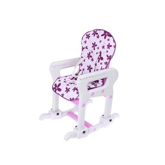 Ecotoys jídelní židlička s houpačkou 3v1 fialová