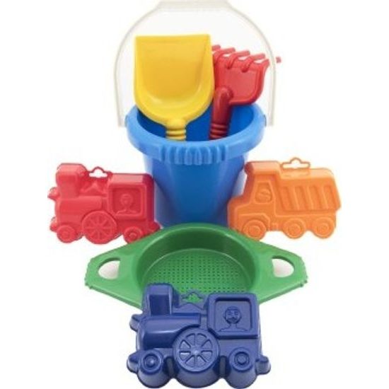 SADA - Kbelík sítko lopatka hrabičky 3 bábovky - mix barev