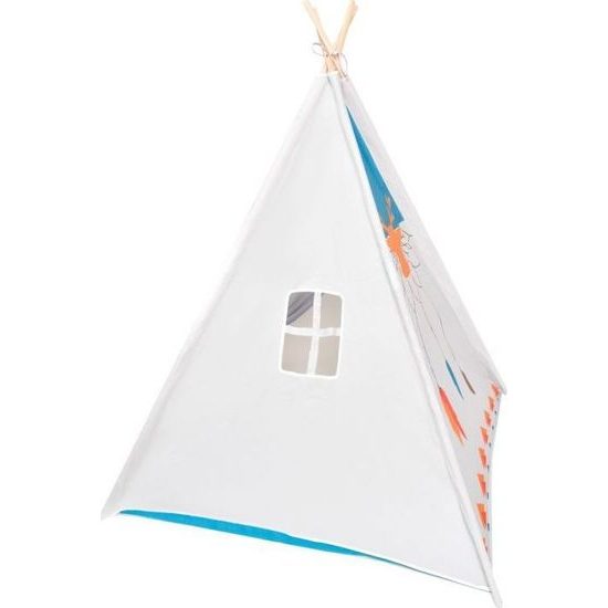 Ecotoys dětský indiánský stan bílo-modrý