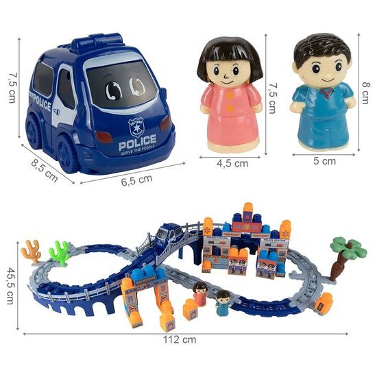 Policajná vláčikodráha so svetlom a zvukom Police Trail 65 súčasťí