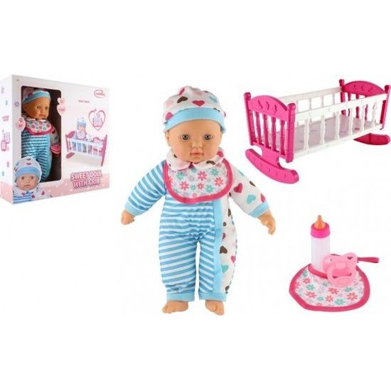 Panenka miminko - měkké tělo s dudlíkem s kolébkou