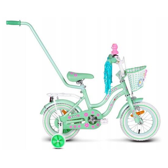 Mexller dětské kolo SISI 12" s vodící tyčí mintové 2022