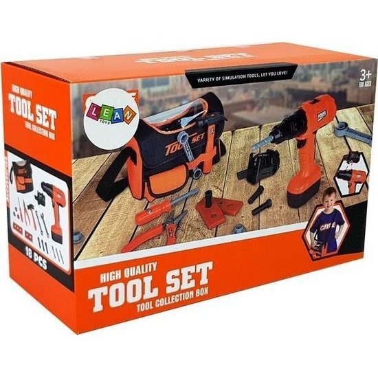 Sada dětského nářadí s vrtačkou na baterie v tašce Tool Set