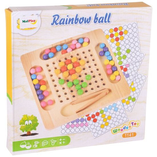 Dřevěná kuličková vkládačka pro děti Rainbow Ball