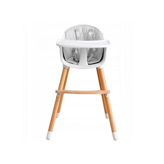 Ecotoys dřevěná jídelní židlička 2v1 šedá