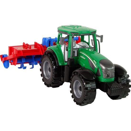 Dětský traktor s pluhem na setrvačník