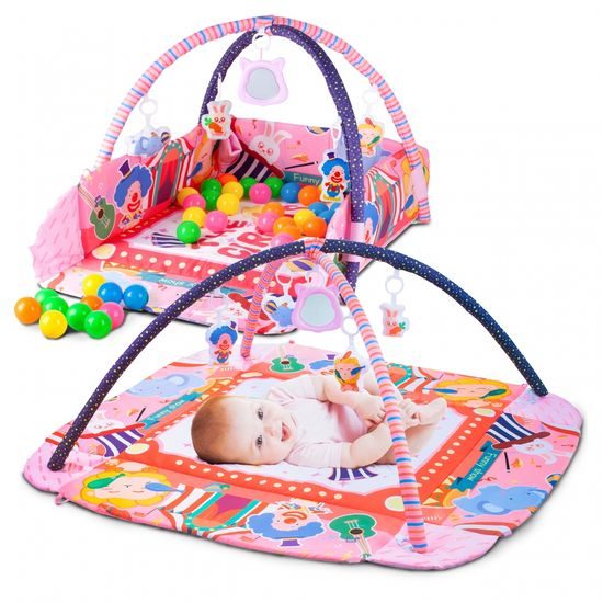 Hrací deka 3v1 se 30 míčky Game Carpet růžová