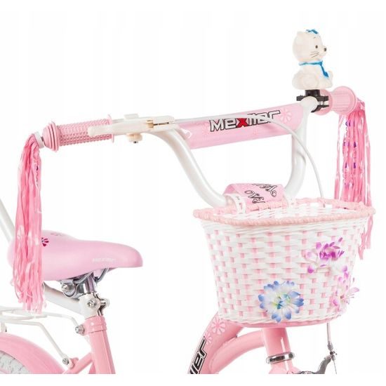 Mexller dětské kolo Village 16" s vodící tyčí světle růžové
