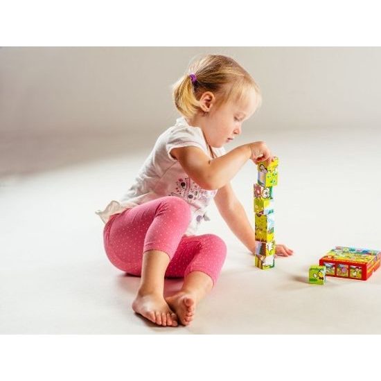 Dřevěné Kostky - Moje první zvířátka 9ks