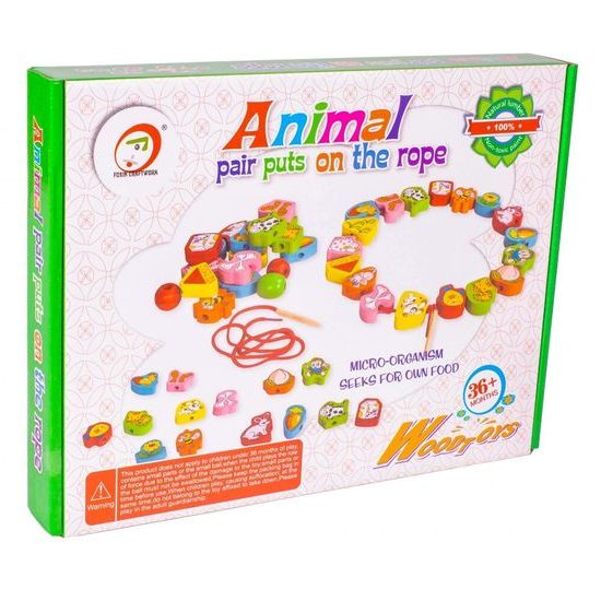 Sada na výrobu dřevěných korálků Animal Rope