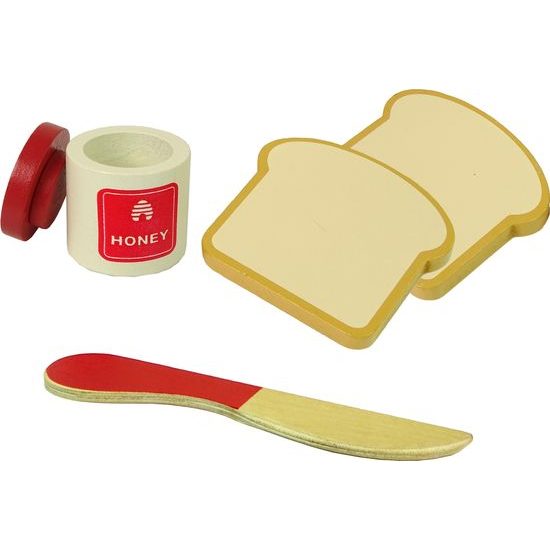 Dřevěný toustovač s doplňky pro děti