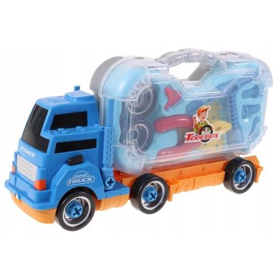 Dětské šroubovací autíčko s nářadím a zvuky Toolbox Truck modré