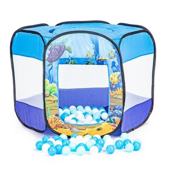 Ecotoys dětský stan Underwater + 100 barevných míčků