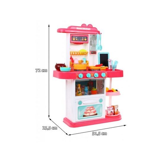Majlo Toys dětská kuchyňka se zvuky a párou- růžová