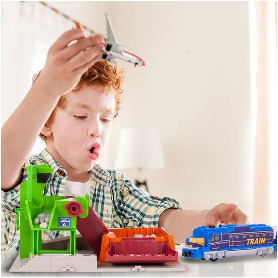 Dětská XXL vláčkodráha na baterie Power World 1067 cm